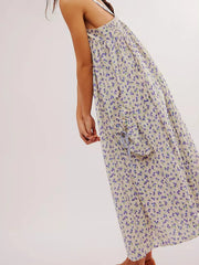 Floral Print Square Neck Summer Dress