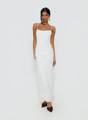 Avienna Maxi Dress White Burnout
