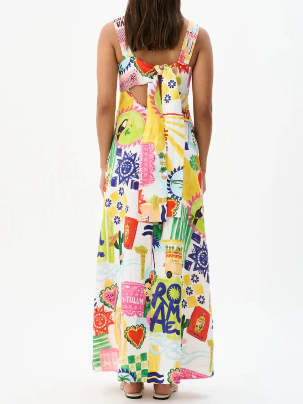 Printed Square Neck Maxi Cami Dress