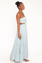 Cadence Strapless Maxi Dress - Blue