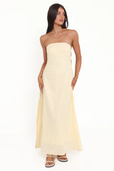 Cyrus Strapless Maxi Dress - Butter Yellow