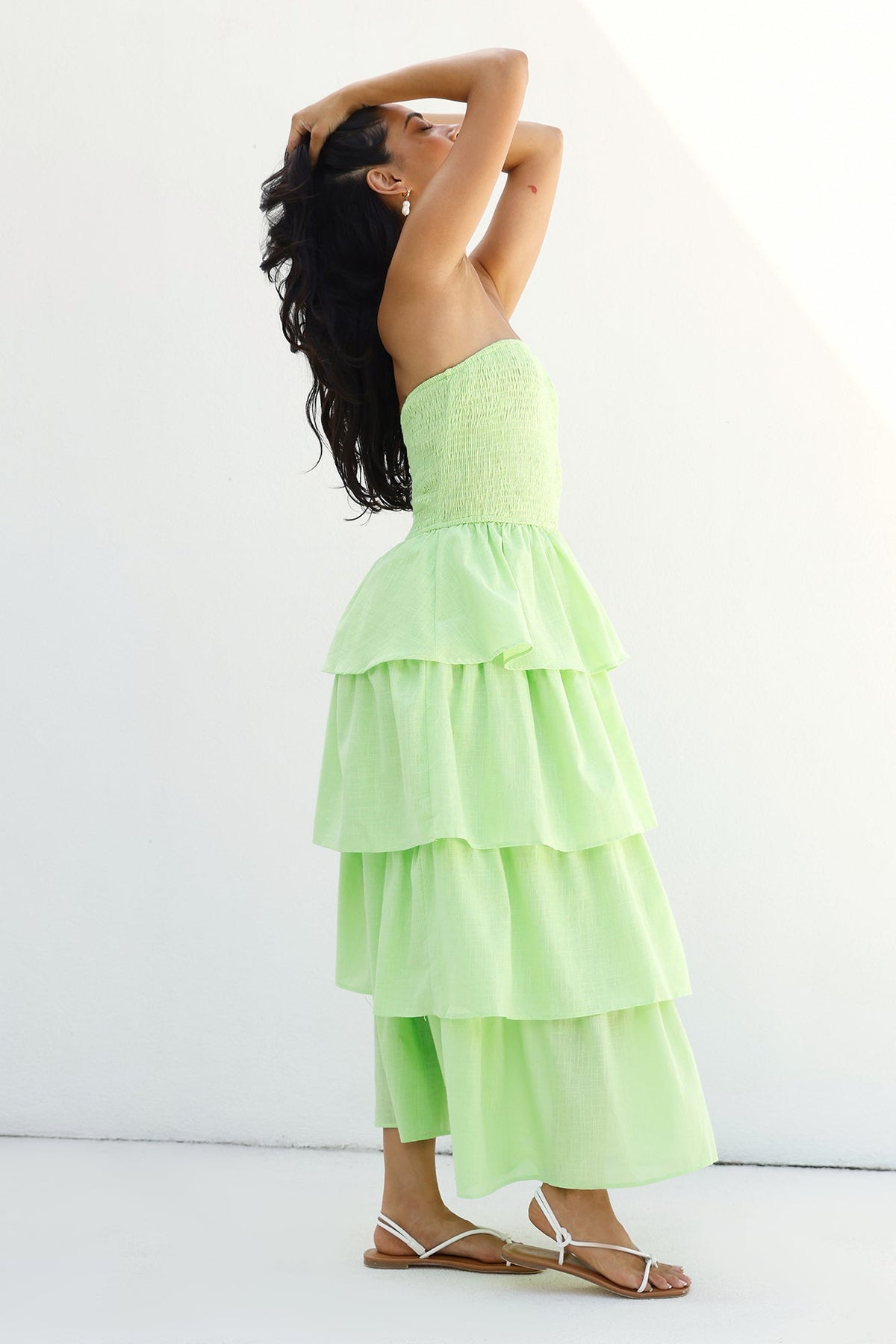 Glass Slipper Strapless Maxi Dress Green