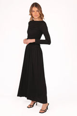 Shirley Long Sleeve Maxi Dress - Black