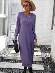 Massey Knit Midi Sweater Dress - Mauve