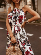Tropical Floral Halter Neck Summer Dress
