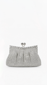 Costanza Rhinestone Luxury Evening Clutch - Silver
