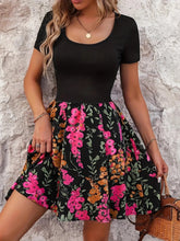 Floral Print Short Sleeve Mini Dress