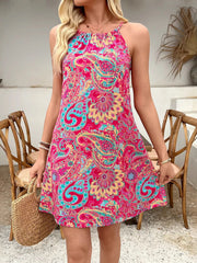 Paisley Print Halter Summer Dress