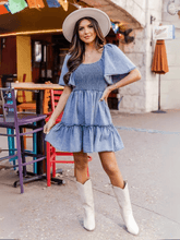 Sonesta Babydoll Denim Mini Dress - Light Wash
