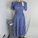 Floral Print Fitted Waist Long Dress