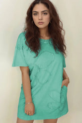 Round Neck Short Sleeve Tee Dress