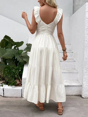 V-Neck Sleeveless Tiered Dress