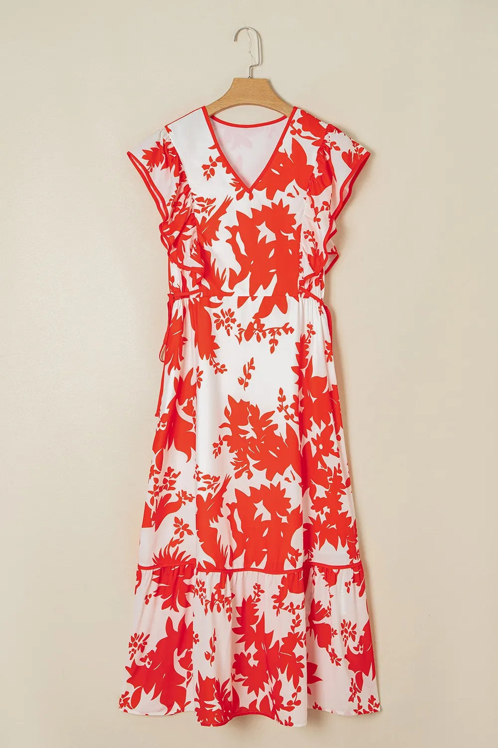 Floral V-Neck Summer Midi Dress