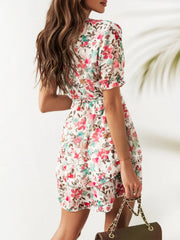 Floral Layered Mini Dress with Ruffle Hem