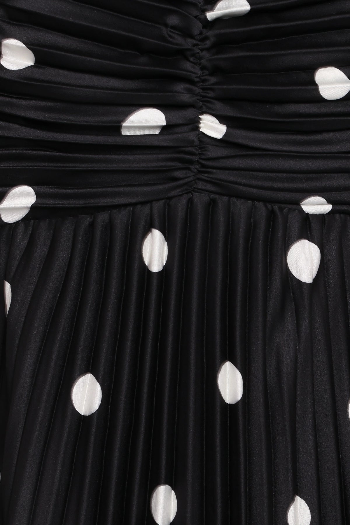 Naira Pleated Maxi Dress - Black Polka Dot