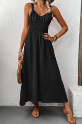 Ruched Wide Strap Cami Dress