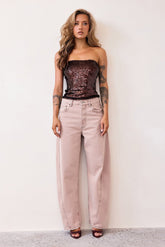Midnight Pulse Sequin Top - Chocolate
