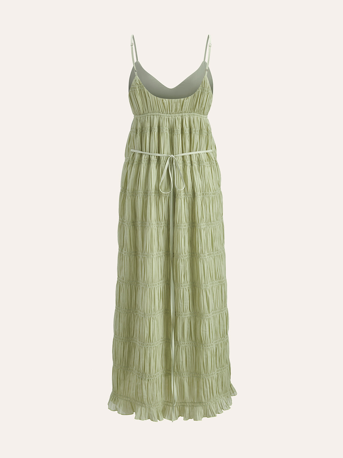 Semi-Sheer Strappy Pleated Dress