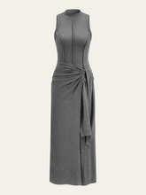 Sleeveless Mock Neck Midi Dress