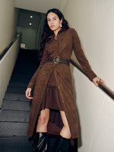 Suede Effect Shirt Dress without Belt