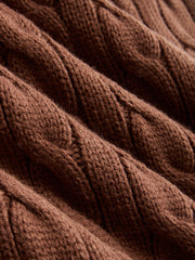Cable-Knit V-Neck Maxi Sweater Dress
