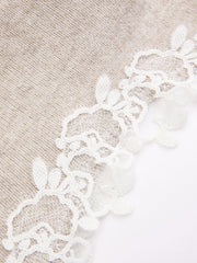 Wool-Blend Lace-Trim Square-Neck Dress