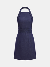 Braided Halter Backless Mini Dress