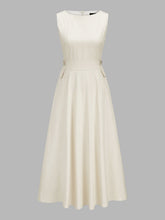 Buckle Waist Sleeveless Maxi Dress