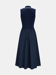 Sleeveless Collared Pocketed Maxi Dress