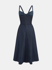 Sweetheart Pocket Midi Slip Dress