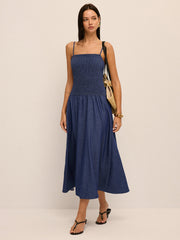 Smocked Bodice Cami Midi Dress