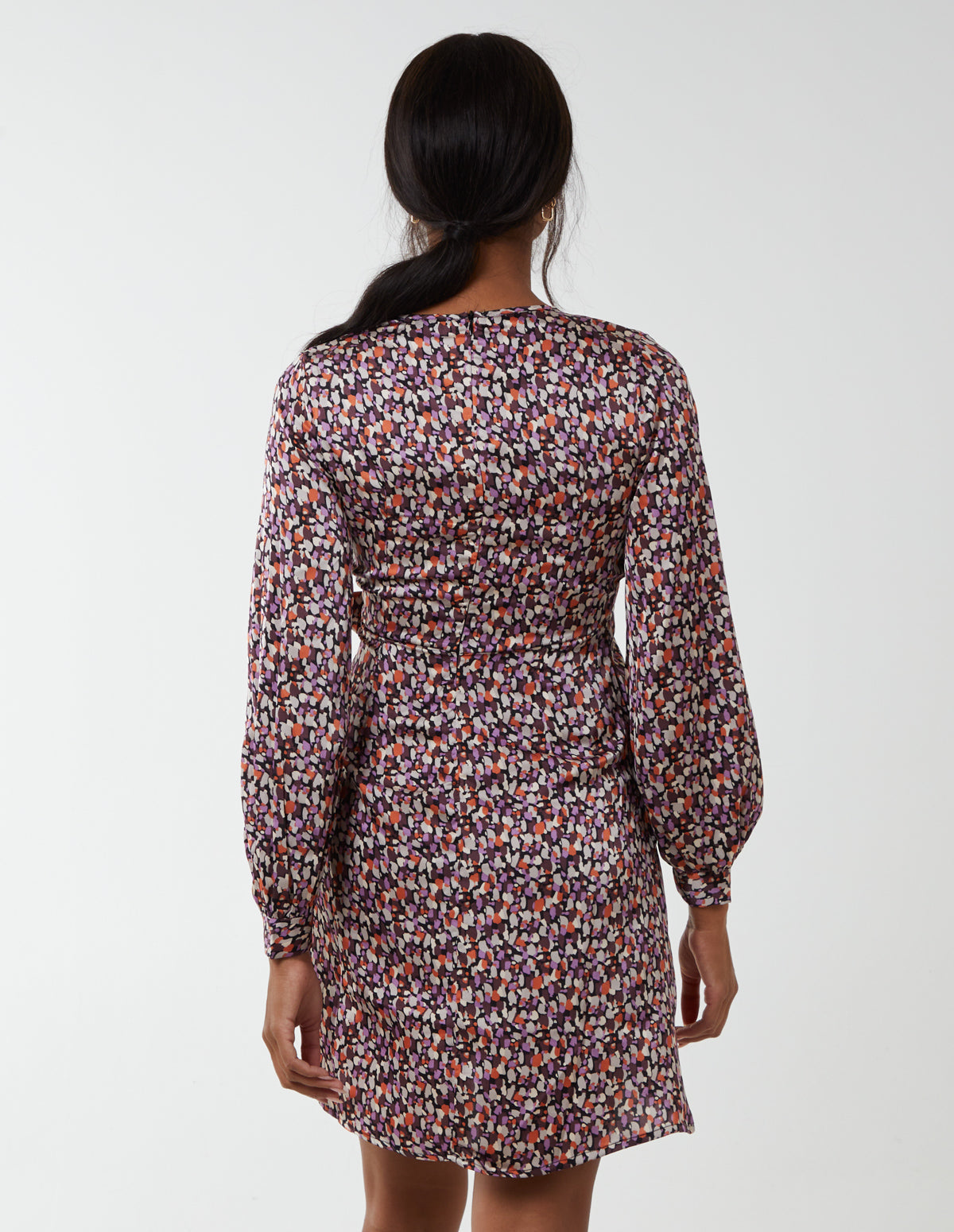 Long Sleeve Wrap Hem Dress