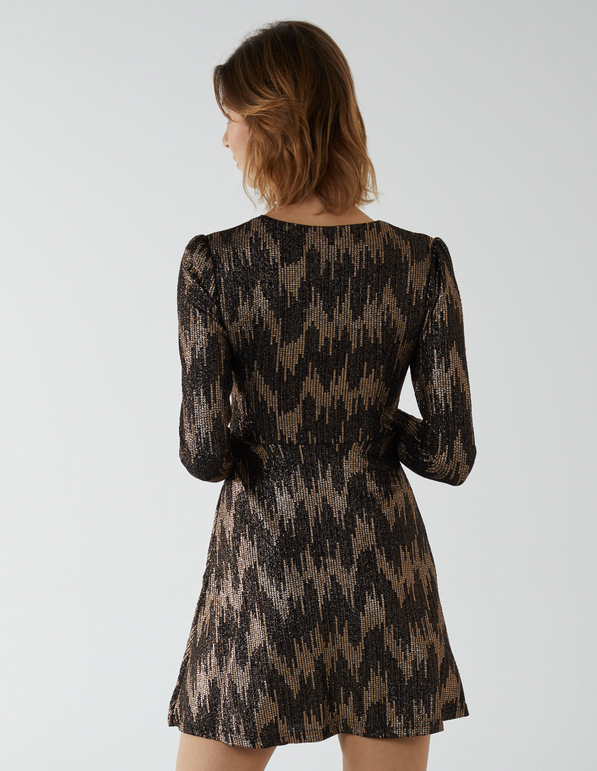 Fixed Wrap Skater Dress With Tie