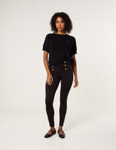 Button Detail Shaping Pants
