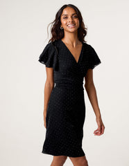 Rhinestone Diamante Wrap Dress