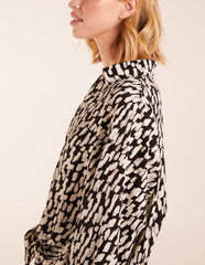 High Low Hem Tie Knot Blouse