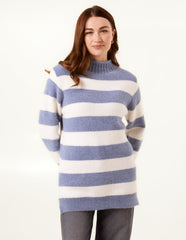 High Neck Striped Jumper