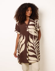 Palm Print Tunic Top