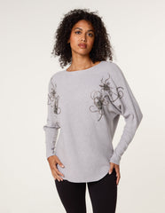 Embroidered Long Sleeve Jumper