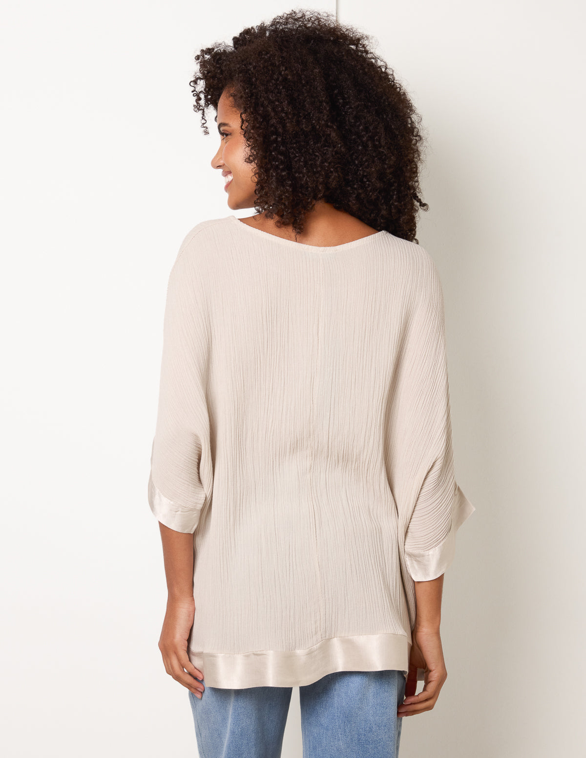 Viscose Crinkle Top With Satin Finish