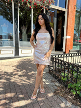 Cecelia Blush Floral Sequin Mini Dress