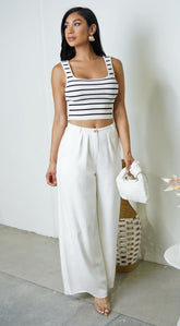 Calia Linen Wide Pants - White