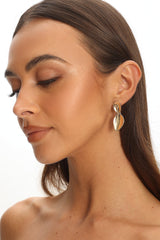 Caius Two Teardrop Earrings Gold