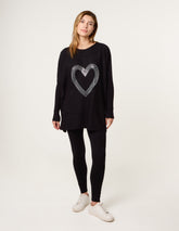Heart Diamante Oversized Jumper