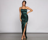 Norah Formal High Slit Satin Dress