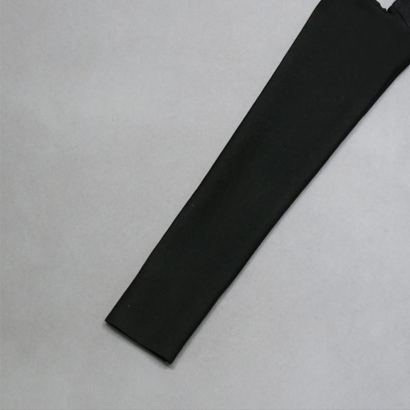 Black Elegant Long Sleeve Bodycon Dress