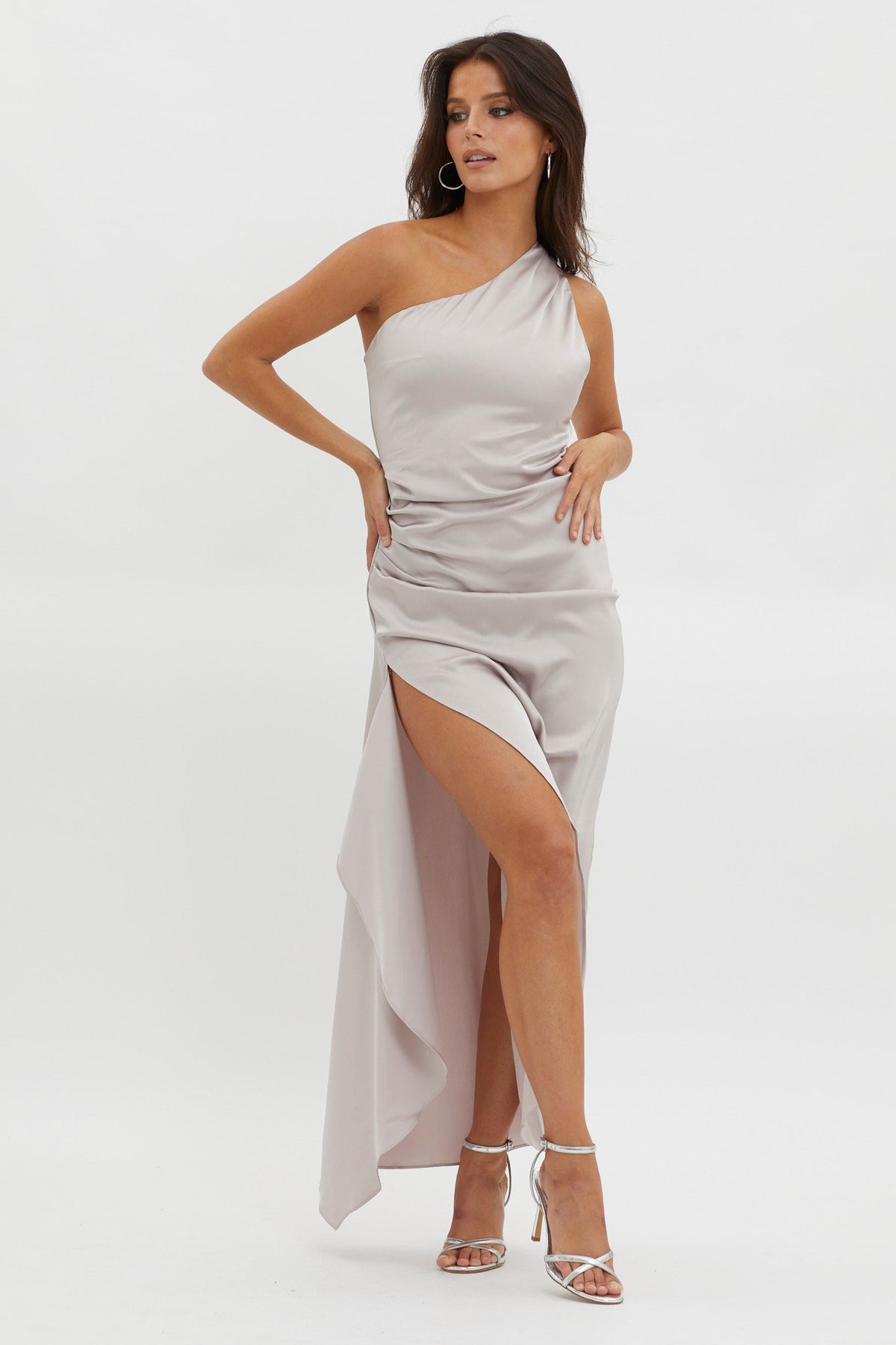 Salut One-Shoulder Midi Dress Prosecco