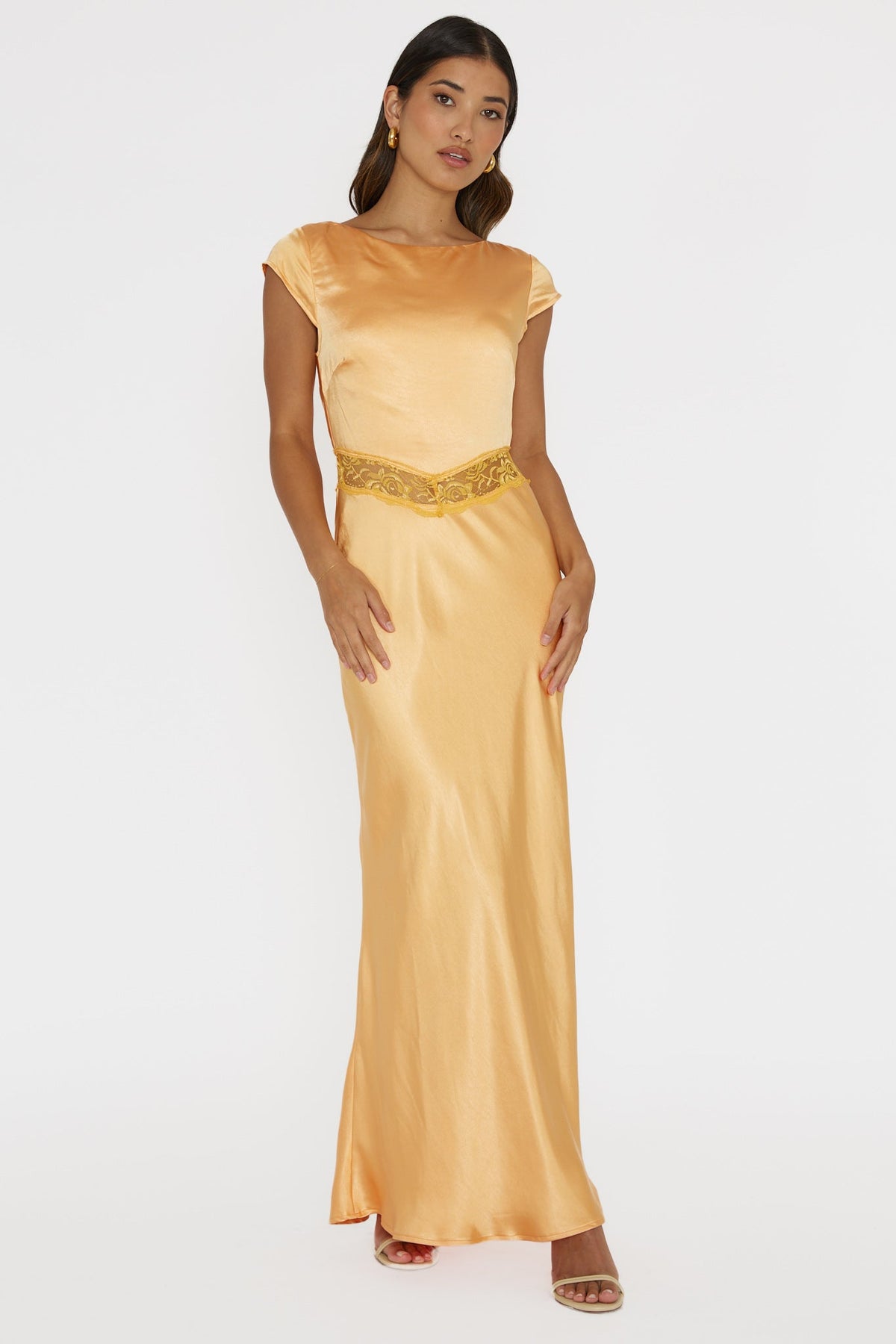 Taken Heart Lace Trim Tied Back Dress Mango