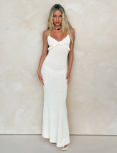 LAVELLE MAXI DRESS - WHITE : CREAM : CREAM