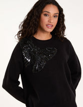 Embellished Sequin Butterfly Jumper